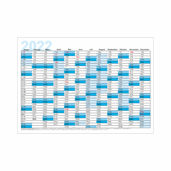Wandplaner 2022 Format DIN A1