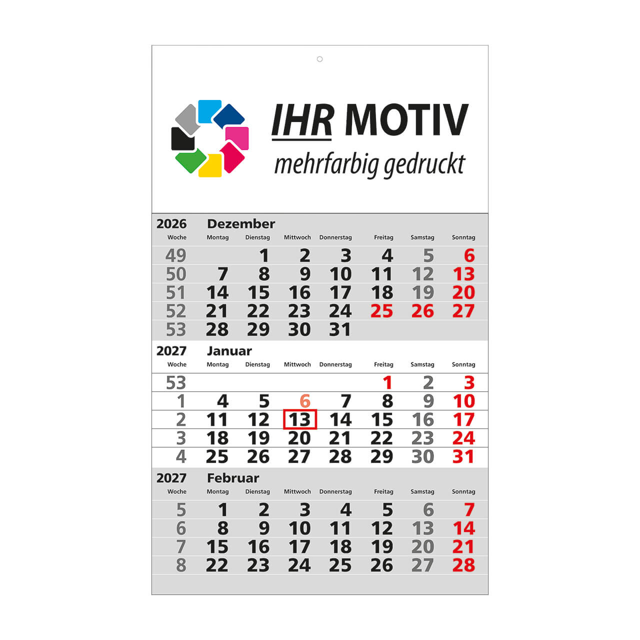 3-Monats-Kalender Quartalo