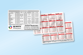 Scheckkartenkalender Ferien 2024